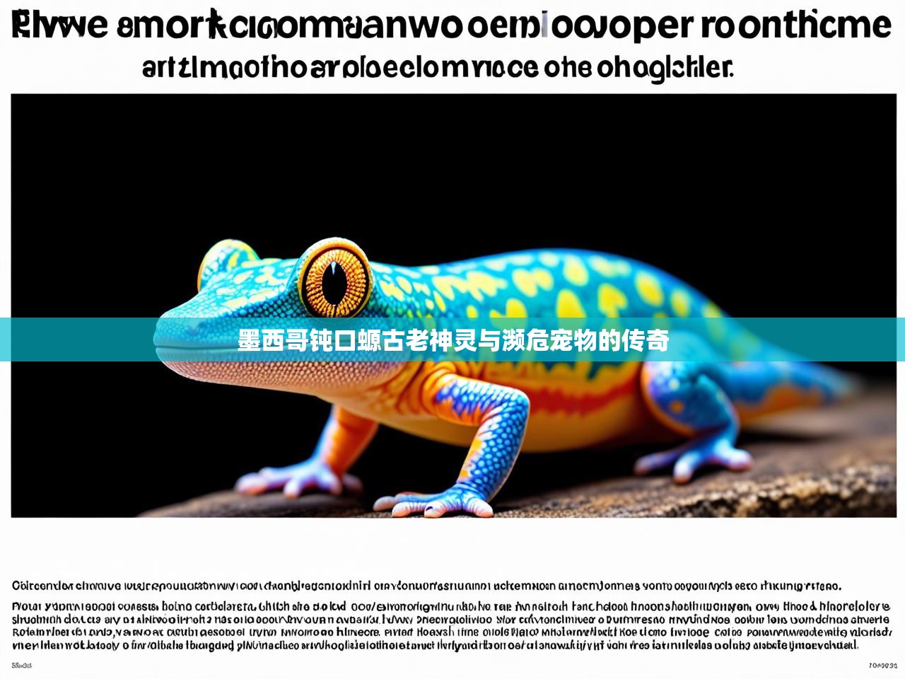 墨西哥钝口螈古老神灵与濒危宠物的传奇