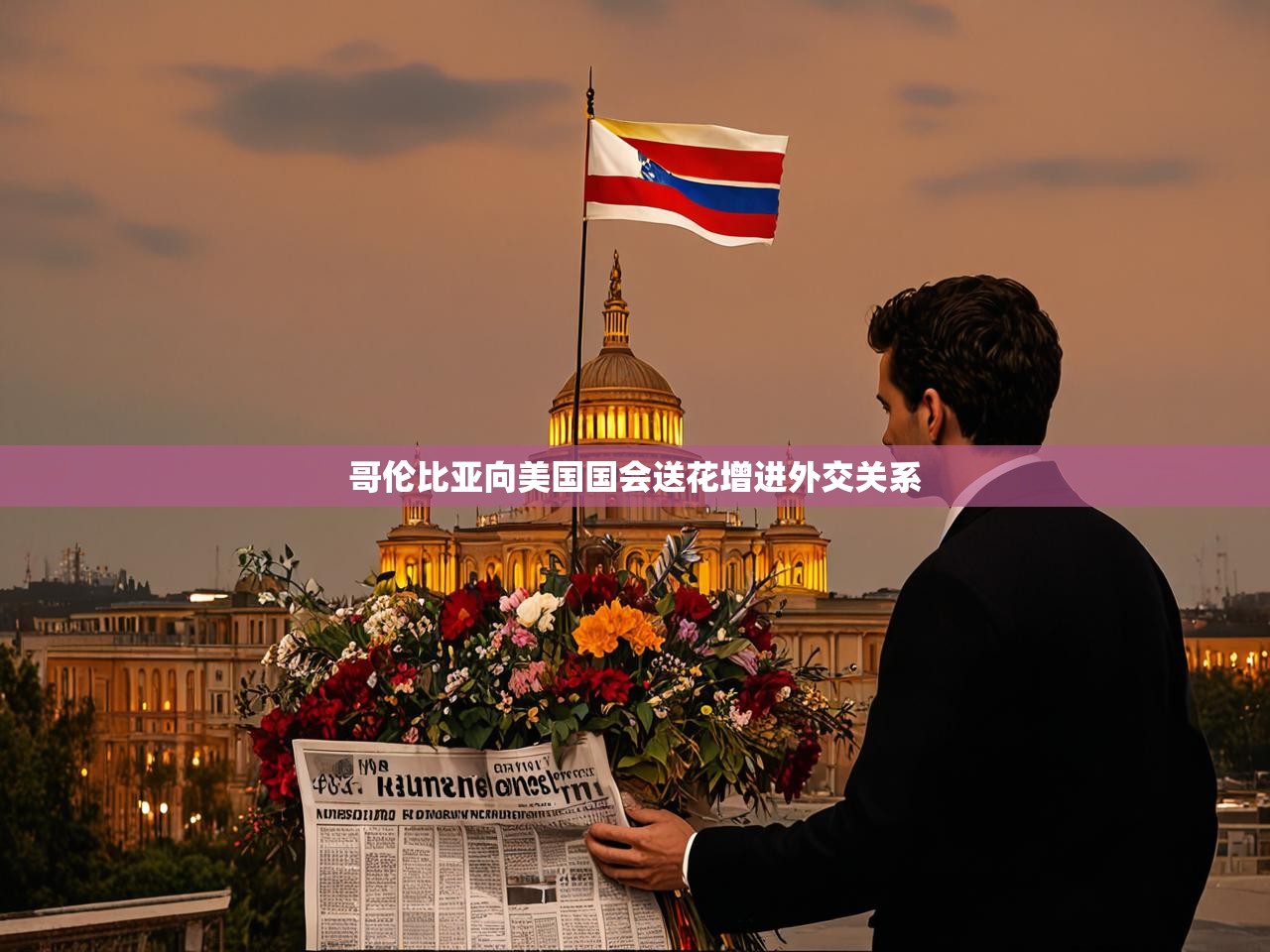 哥伦比亚向美国国会送花增进外交关系 哥伦比亚向美国国会送花增进外交关系