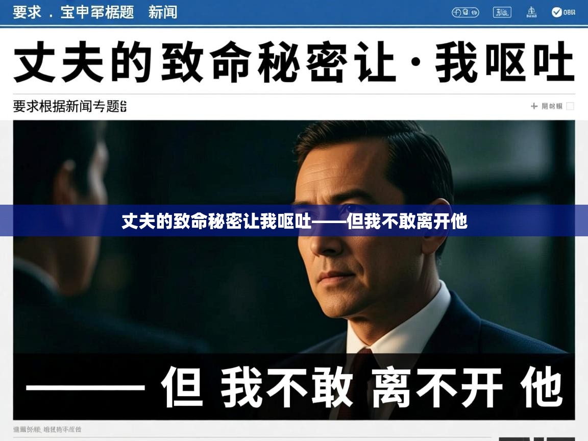 丈夫的致命秘密让我呕吐——但我不敢离开他