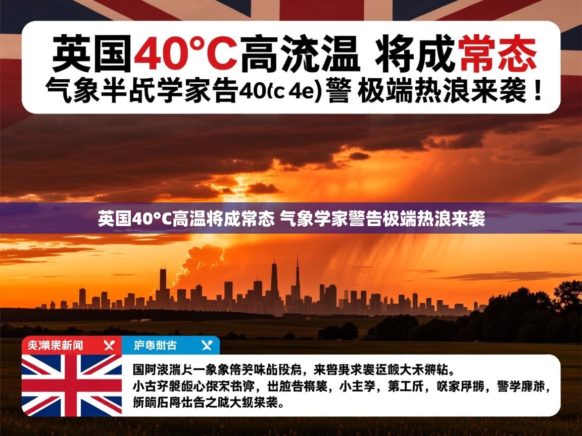 英国40°C高温将成常态 气象学家警告极端热浪来袭